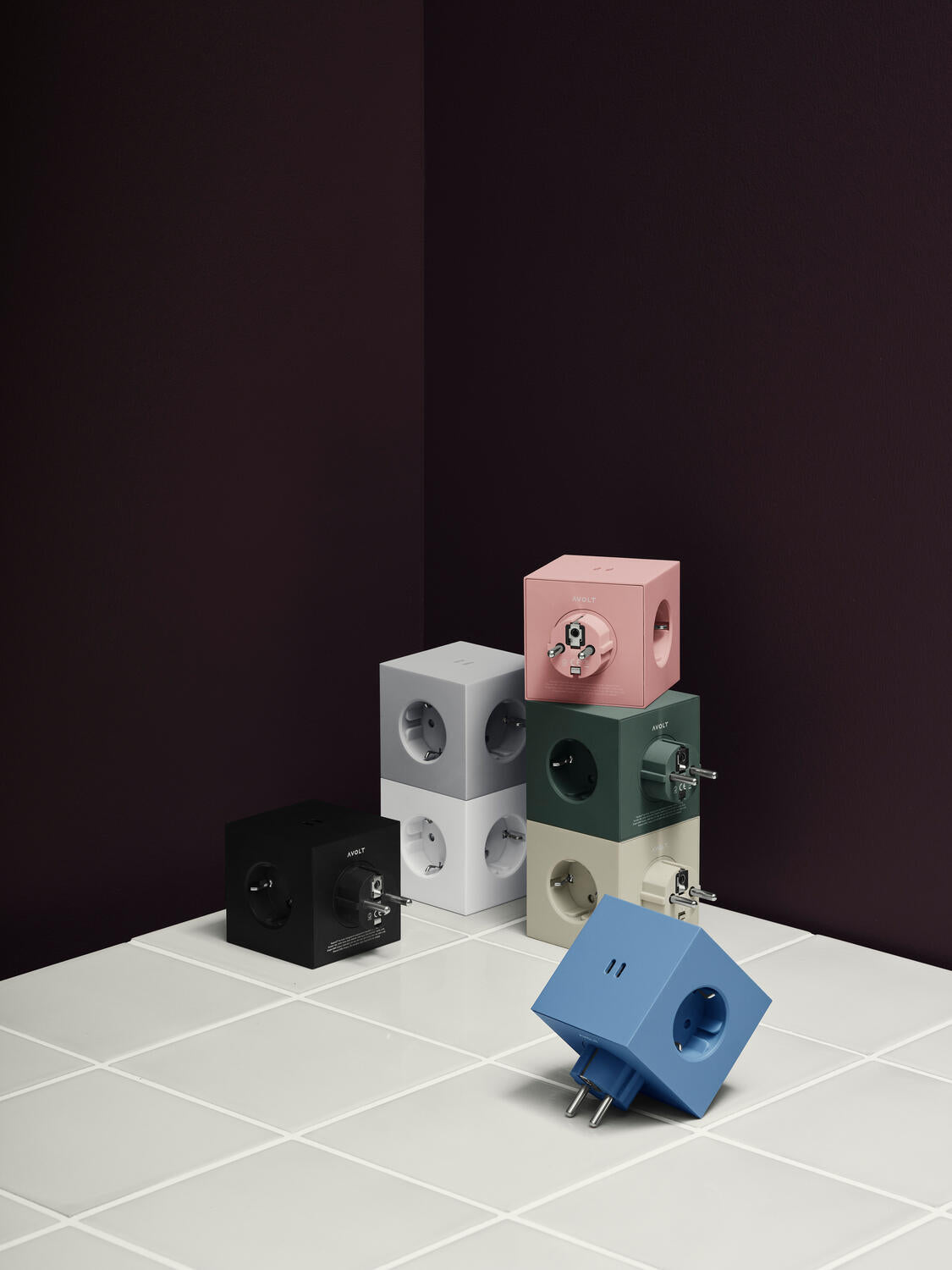 Square 2 stikdåse, USB-C - Shark Blue